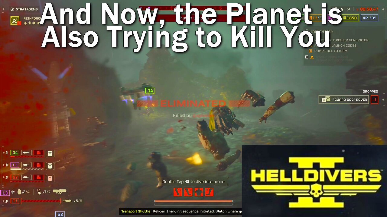 Helldivers 2- Helldive Mission- Terminids- Victory!- Patrial Extract- Killed by Volcanic Debris!!!