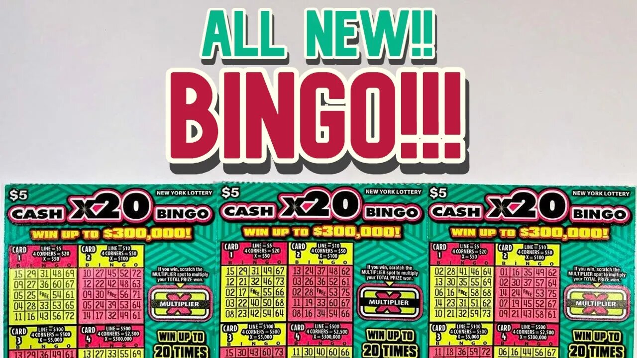 BINGO!! Brand NEW Cash X20 Lottery Ticket Scratch Off from the New York State Lottery!!!