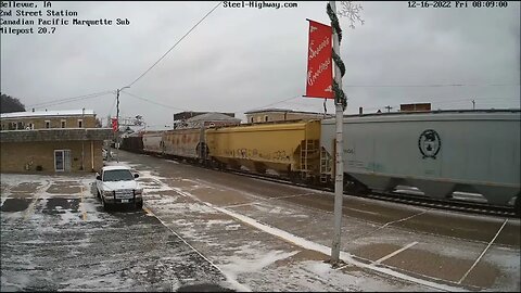 NS, UP, BNSF Power Leading NB CP K39 Local at Bellevue, IA on December 15, 2022