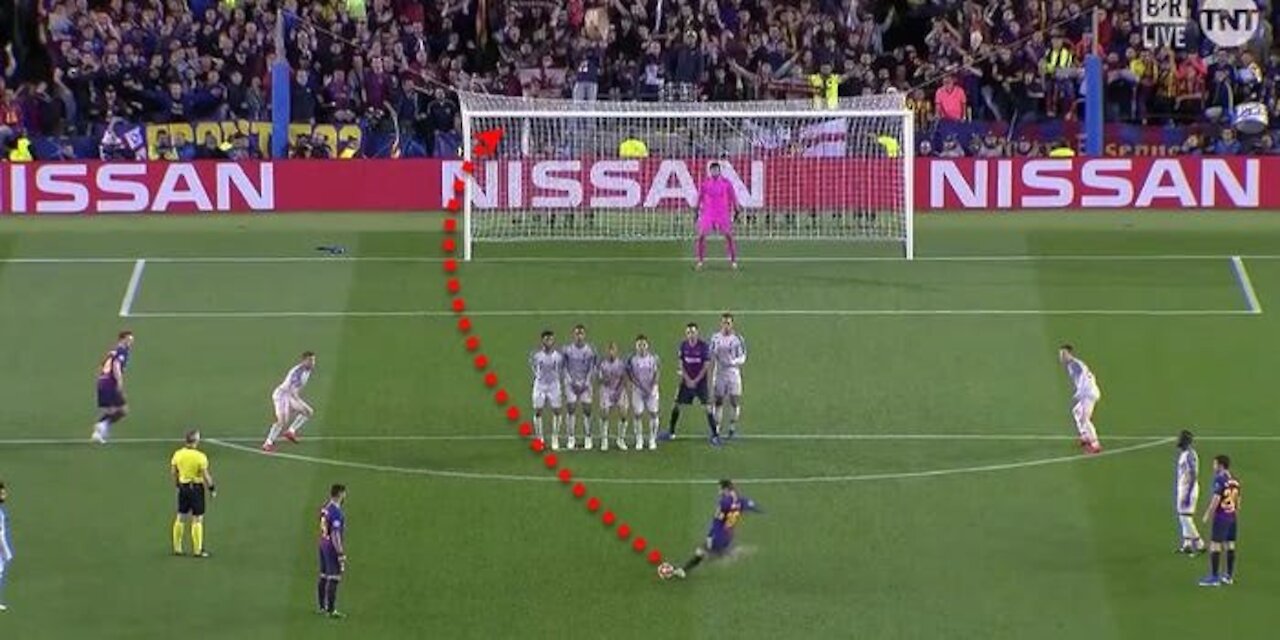 When G.O.A.T takes free Kick.......Lionel Messi....