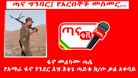 ጣና ግንባር፦ የአርበኞች መስመር… "የብልጽግና ሰራዊት የጦር ወንጀለኛ ነው" ፋኖ መልካሙ ጣሴ የአማራ ፋኖ ጎንደር ዕዝ፣ እቴጌ ጣይቱ ክ/ጦ ቃል አቀባይ