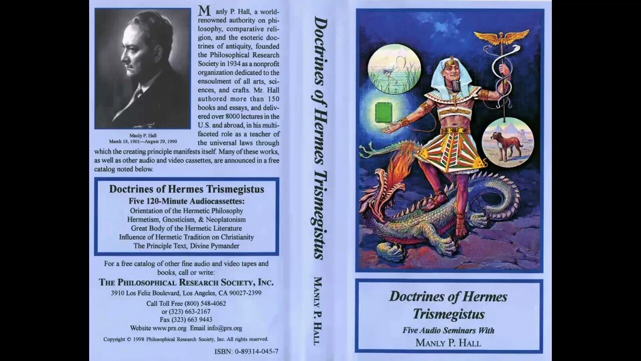 Manly P. Hall Doctrines of Hermes Trismegistus Hermetism, Gnosticism, and Neoplatonism (Part 3)