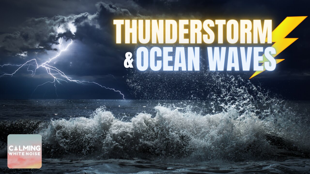 Relaxing Tropical Thunderstorm | Heavy Rain and Thunder Sounds with Ocean Waves