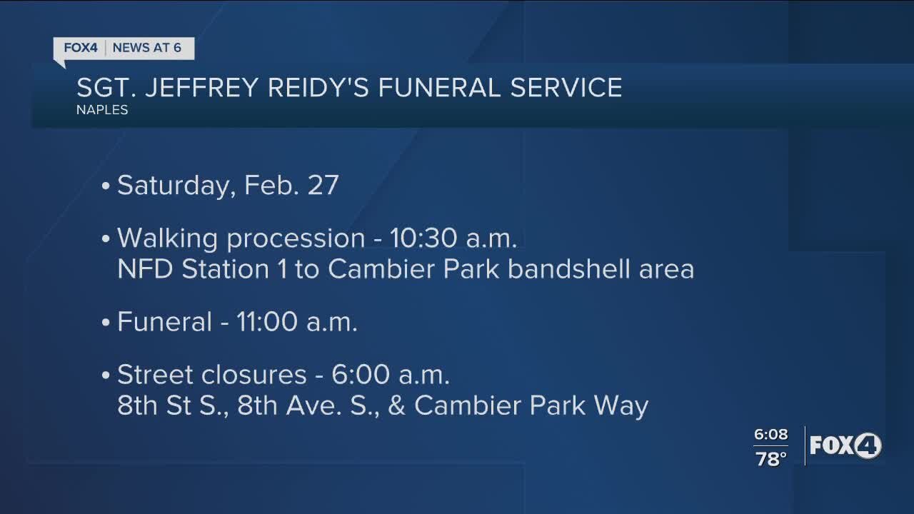 Sgt. Reidy's funeral service planned for Saturday