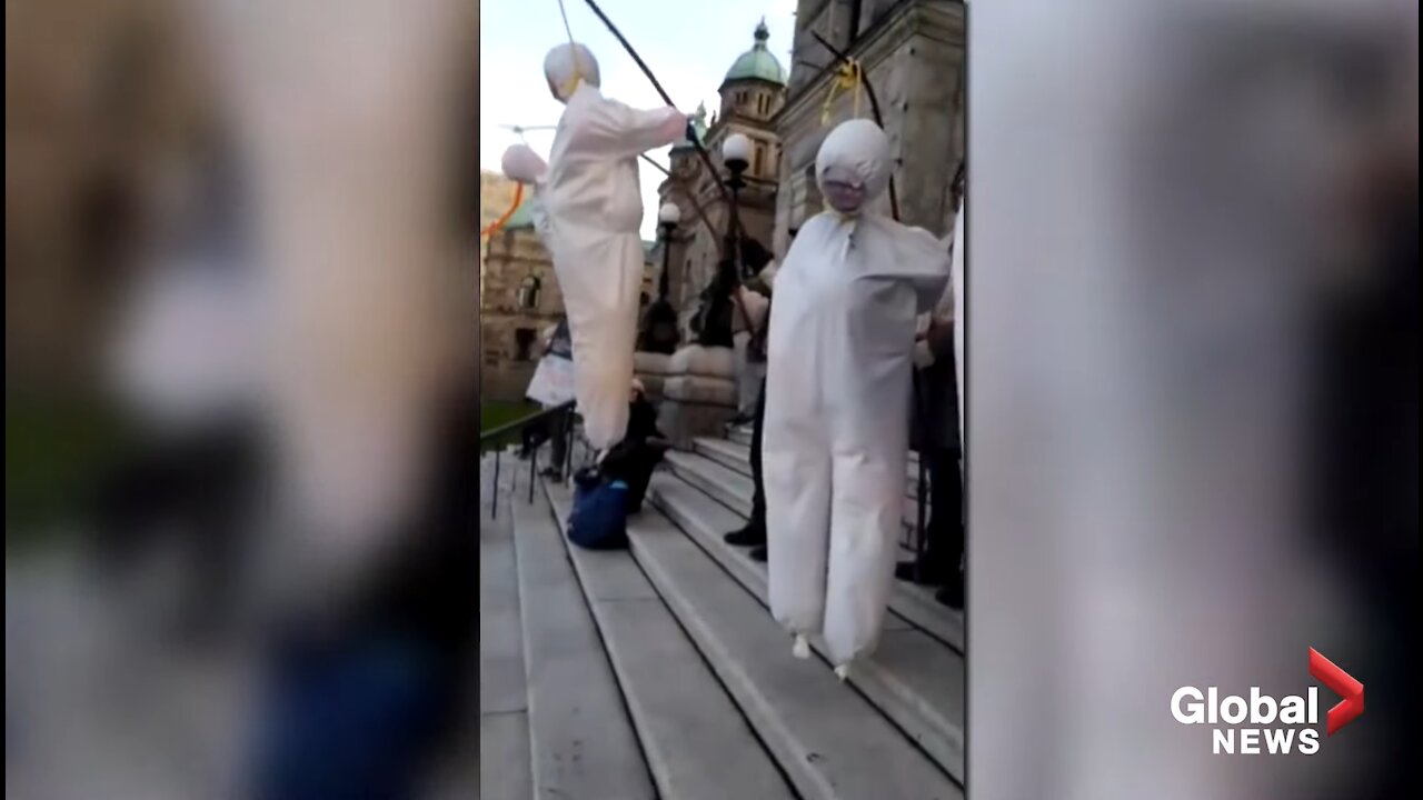 Global News Canada Terrified Over Effigies During Nuremberg Event