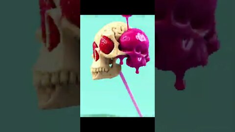 Skull, brain, lollipops, slimy animation... weird...