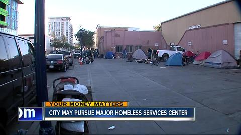 City may pursue major homeless services center