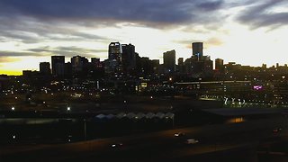 Denver skyline on Thanksgiving morning