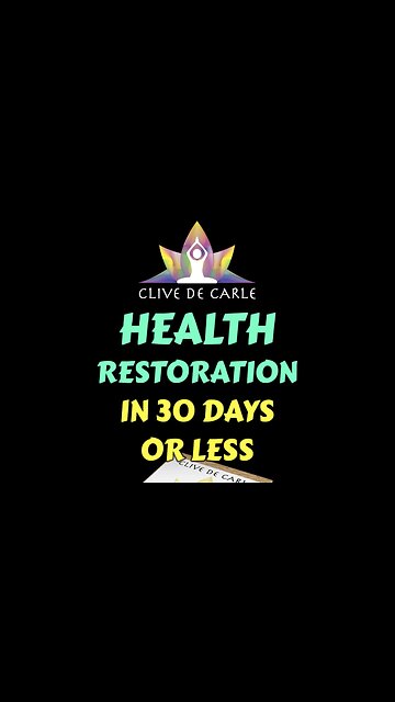 30 DAYS OR LESS for ESSENTIAL HEALTH RECOVERY! Crrow777