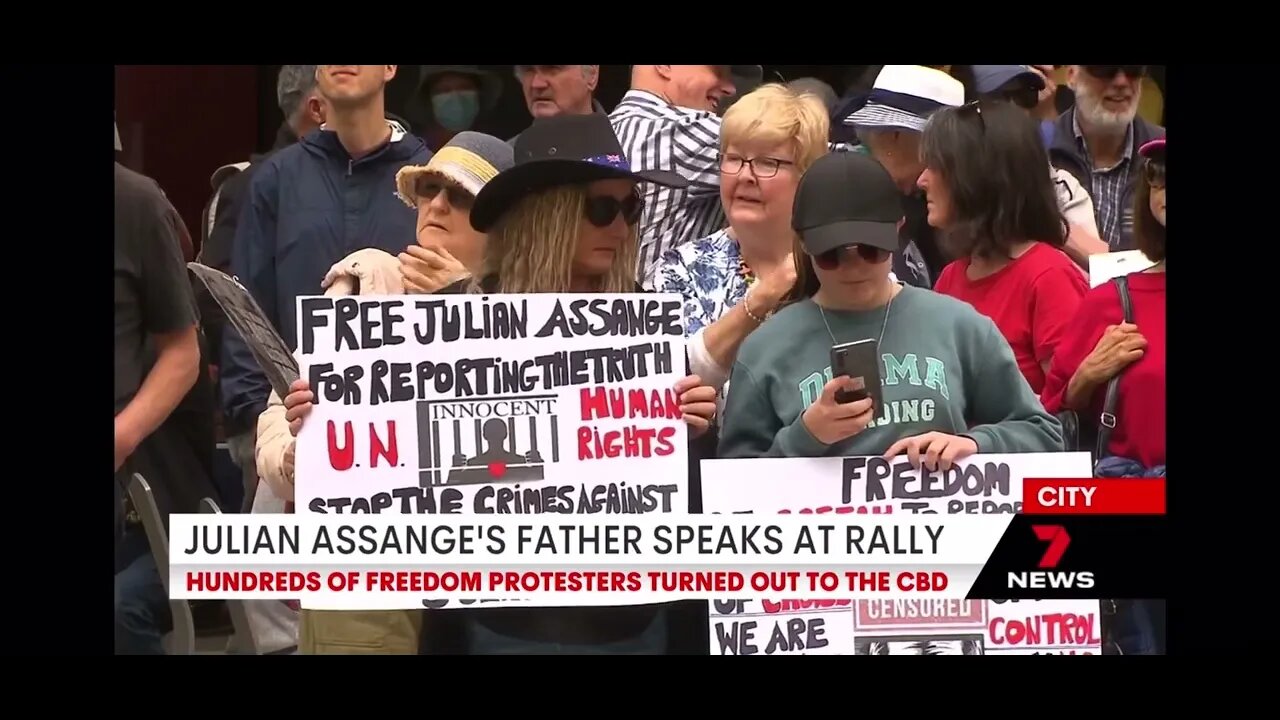 Julian Assange’s Father on the Channel 7 News | Perth Freedom Rally Nov 19 2022