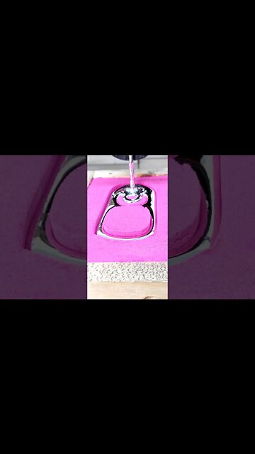 Metal Casting a Giant Pull Tab #shorts