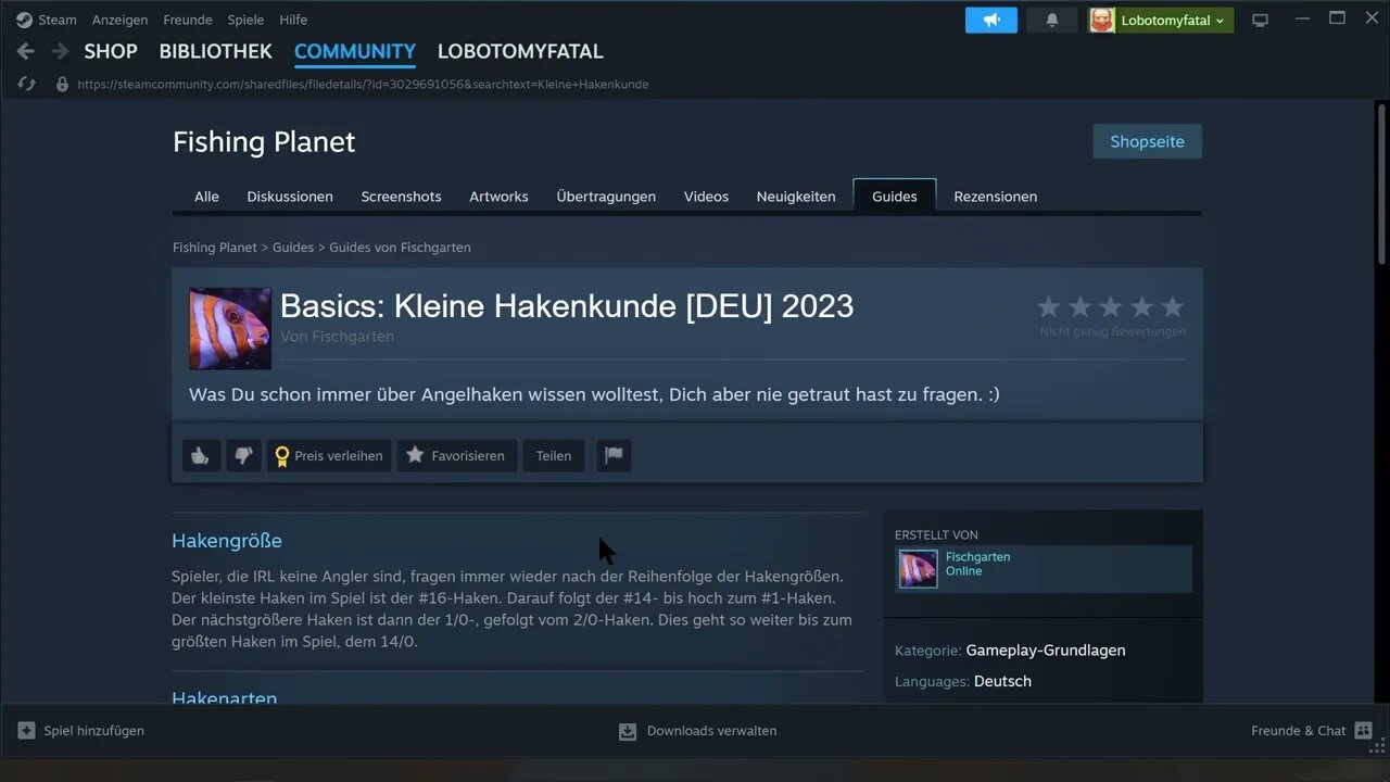 Fishing Planet Spezial Video zur kleinen Hakenkunde