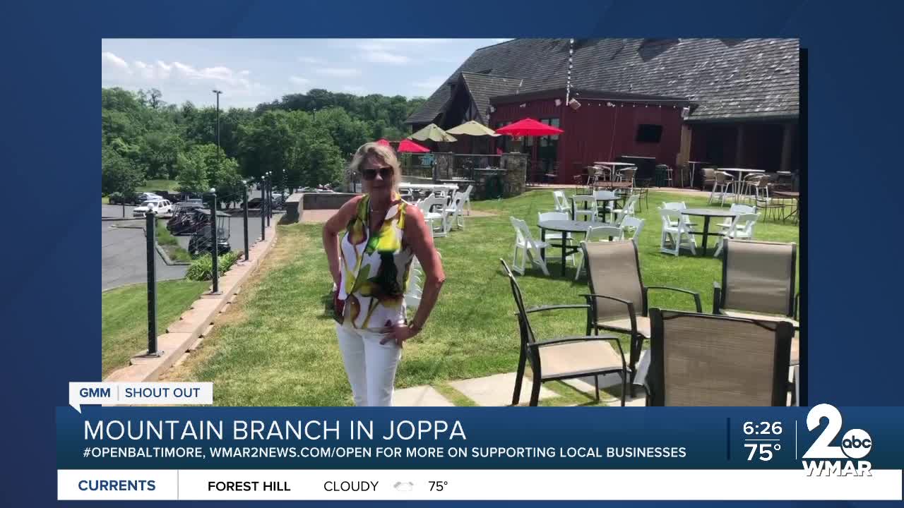 Mountain Branch in Joppa says "We're Open Baltimore!"