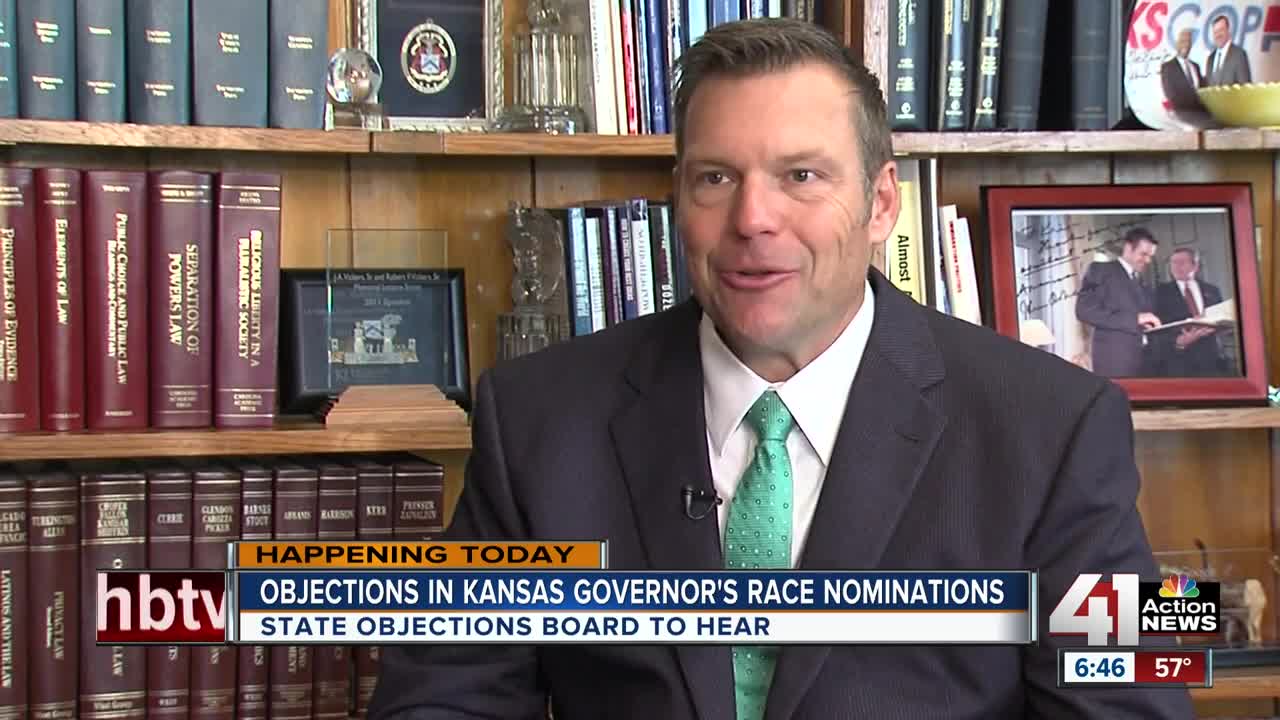 Kansas Objections Board to hear from challengers to Kobach nomination