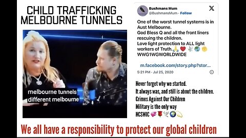 CHILD TRAFFICKING - the MELBOURNE TUNNELS were one of the worst in the World