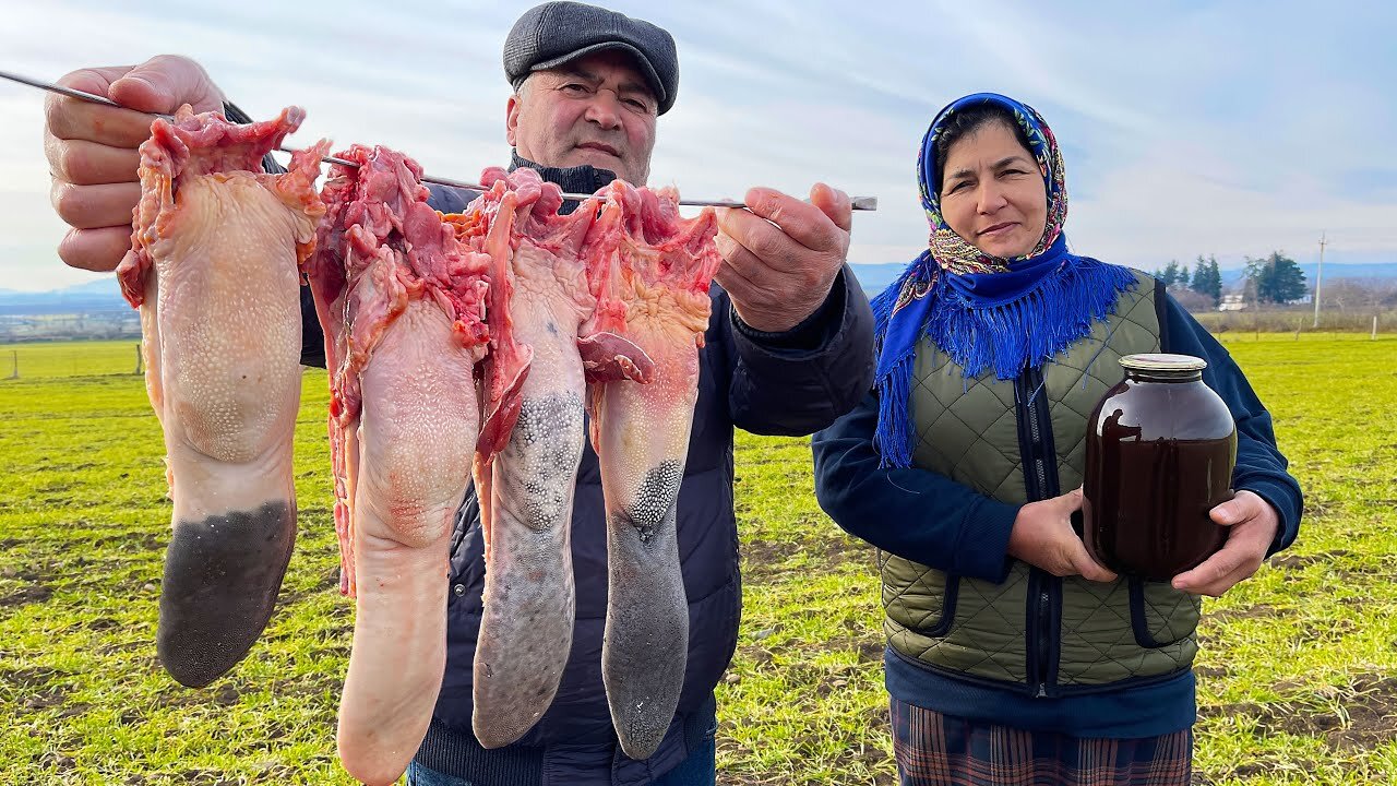 You Must Try This Recipe! Incredible Bull Tongue Kebab - Life in a Rural Village