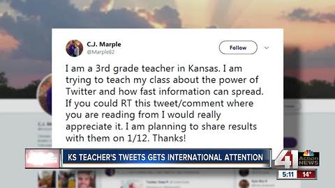 Kansas teacher’s tweet for lesson goes viral