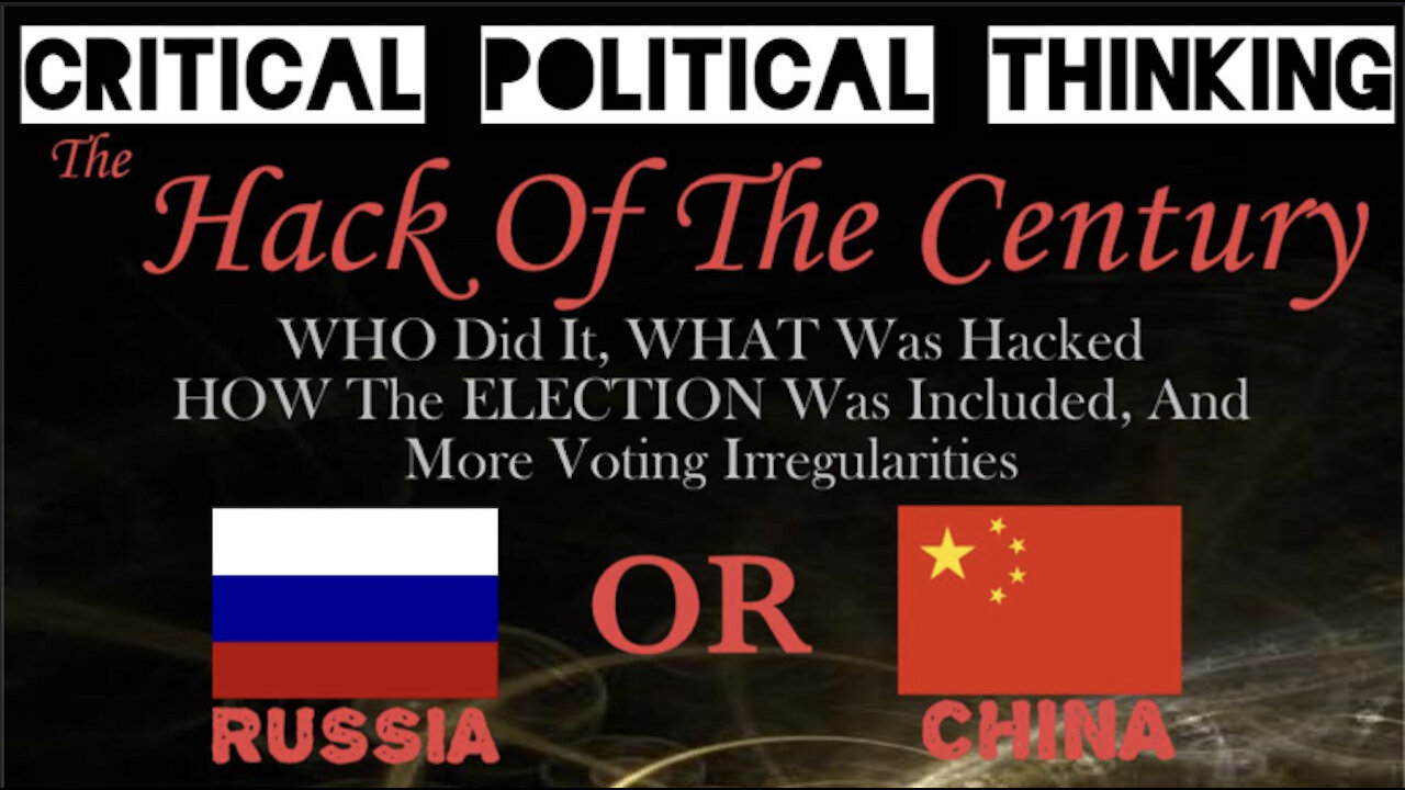 The Hack of The Century Was To Steal An Election, & Control America HERE'S WHO DID IT & HOW!