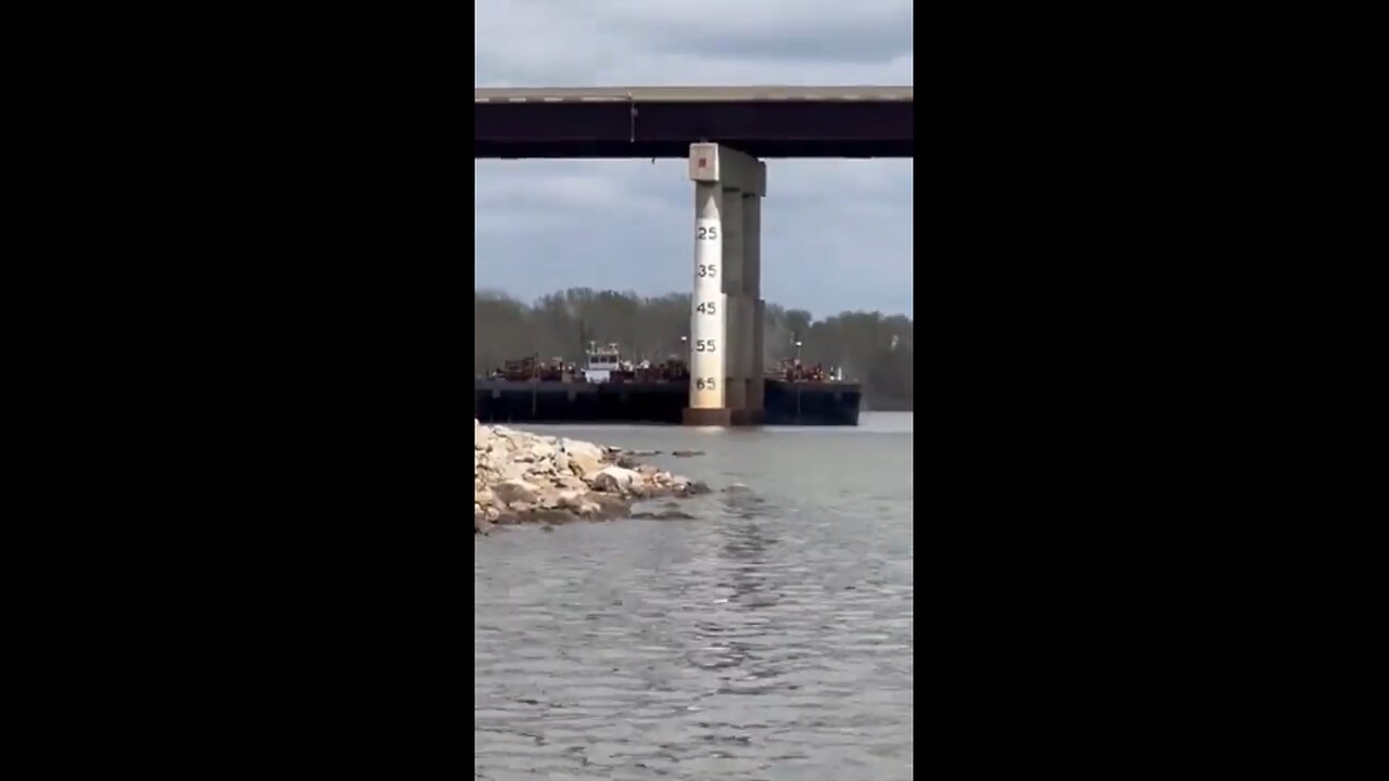 The US-59 bridge in Sallisaw, Oklahoma is shut down after being struck by a barge