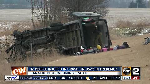 12 people injured in crash on US-15 in Frederick