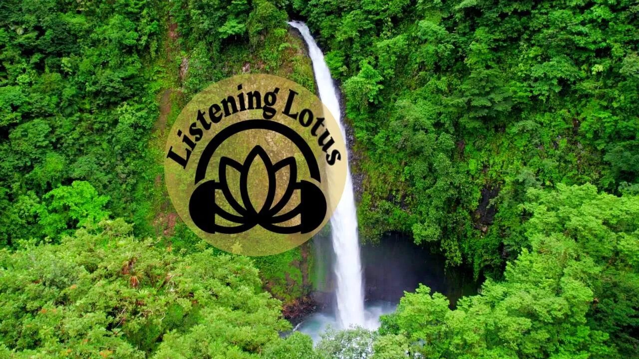 Listening Lotus: Relaxing At La Fortuna Waterfall In A Tropical Jungle Valley In Costa Rica