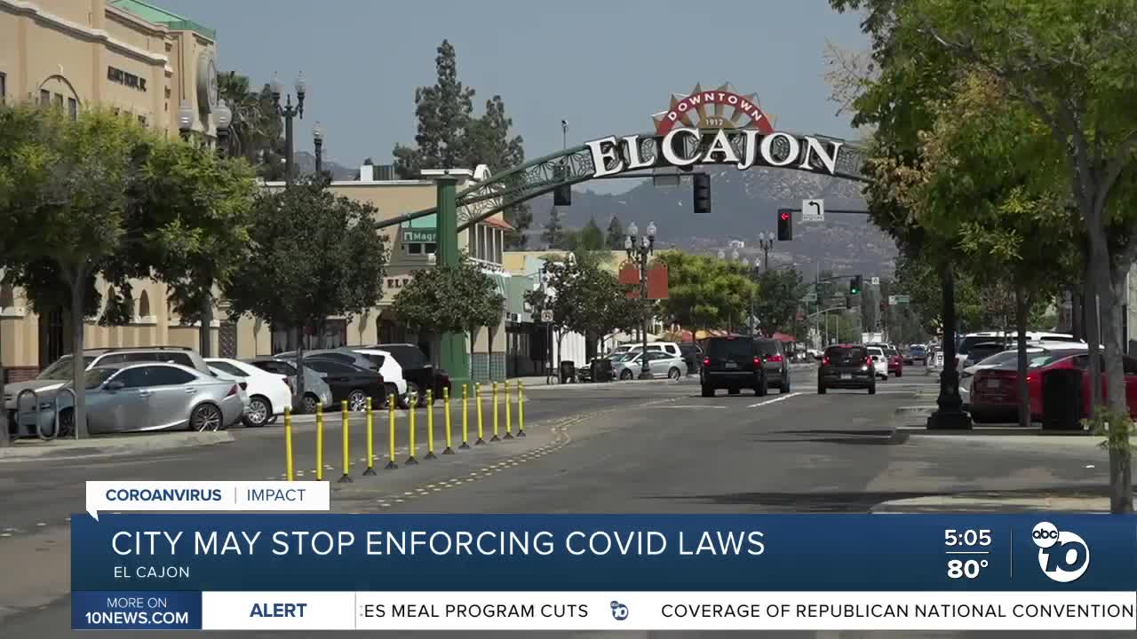 El Cajon may stop enforcing Covid laws