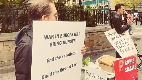 "War in Europe Will Bring Hunger! Russia is Not Our Enemy!" - Speaking Out in Union Square, NYC