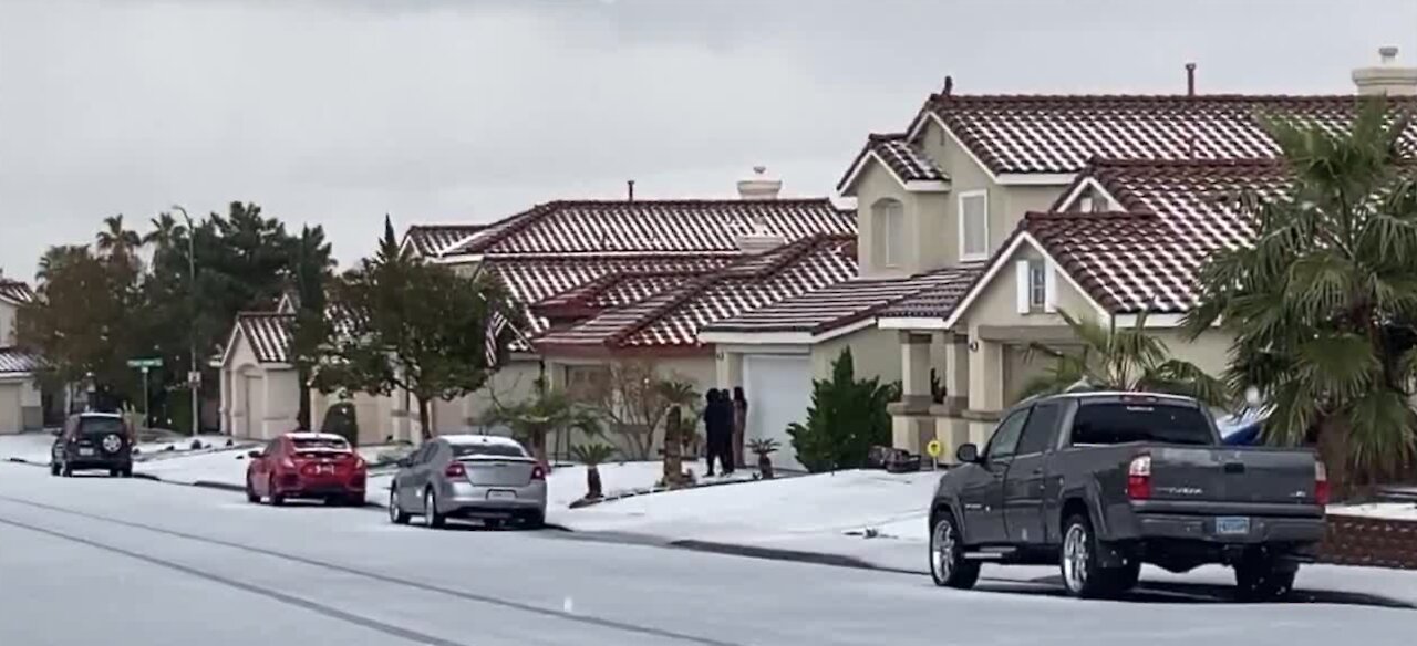 Las Vegas valley hit with wintery weather Friday