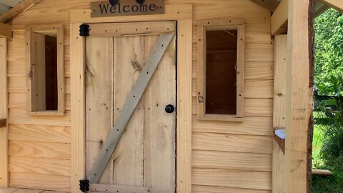 Finally Finished the Kids Cabin Playhouse