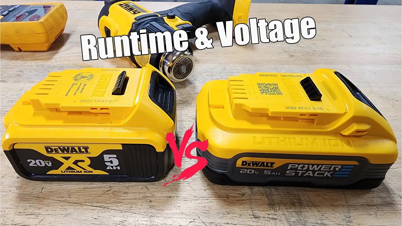 HUGE Info! Runtime & Voltage DEWALT PowerStack 5Ah Vs XR 5Ah Batteries