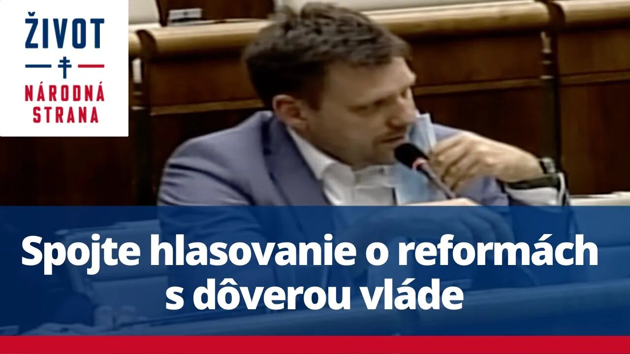 Taraba: Spojte hlasovanie o reformách s dôverou vláde