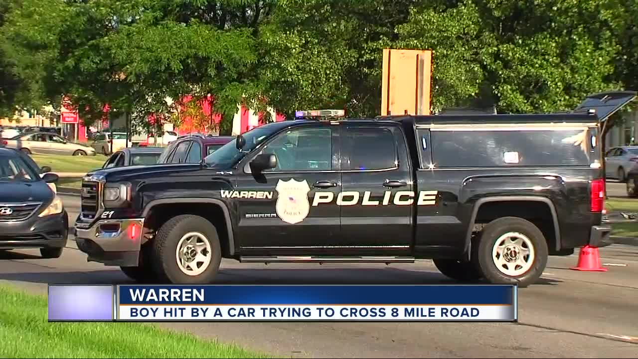 Boy recovering from serious leg injury after being hit by car on 8 Mile in Warren
