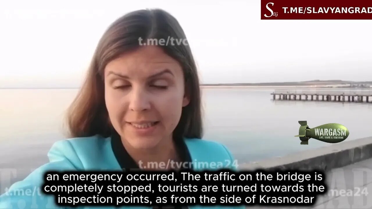 The Crimea Bridge is out of action after attack (English subs)