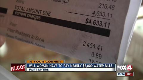 City officials say disabled woman's nearly $5,000 water bill is result of one week of water use