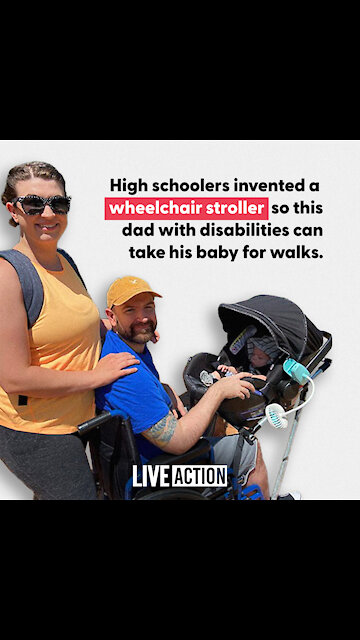 High School students developed a wheelchair stroller for disabled father