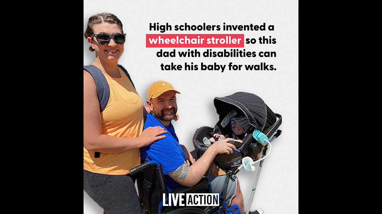 High School students developed a wheelchair stroller for disabled father