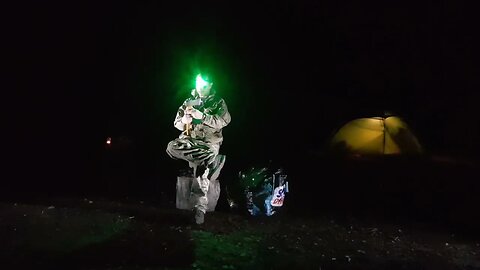 Using the Hultafors trekking axe to process firewood at night 11th Sept 2022