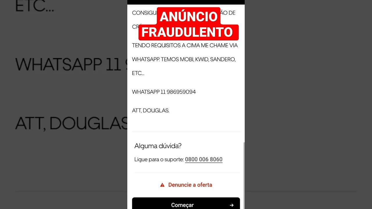 ANÚNCIO FRAUDULENTO
