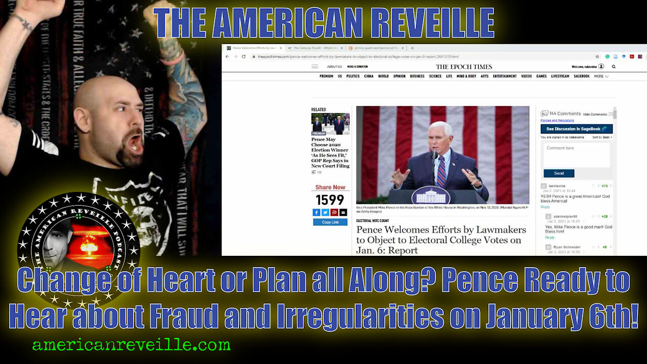 Change of Heart or Plan all Along? Pence Ready to Hear about Fraud & Irregularities on January 6th!