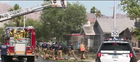 2-alarm house fire near Eastern and Stewart