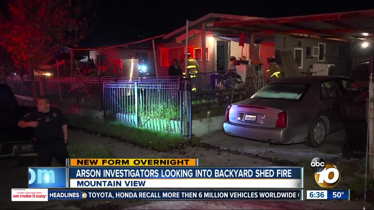 Mountain View backyard shed fire under investigation