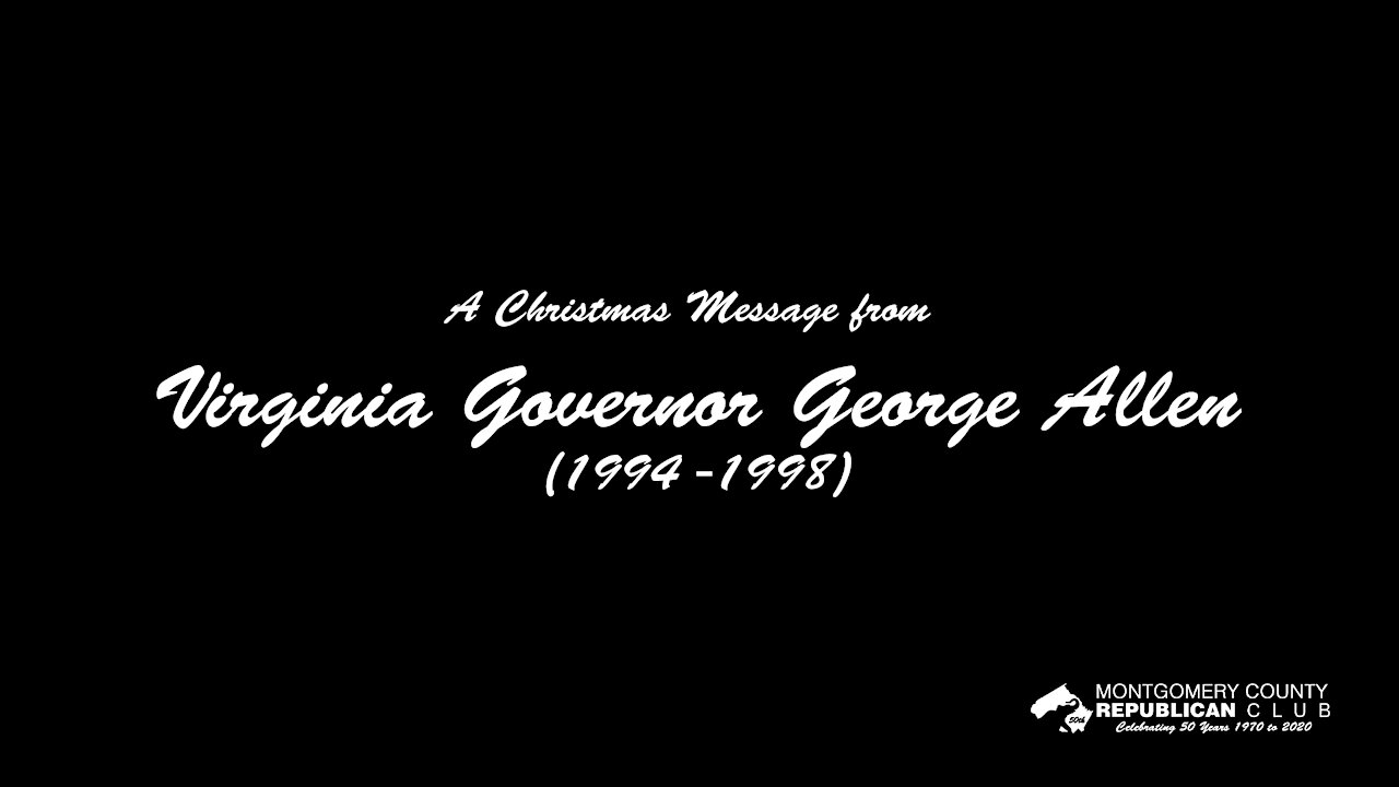 Christmas Message from Governor George Allen