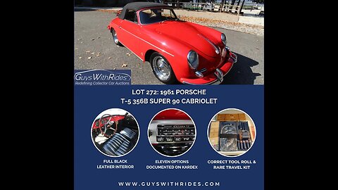 1961 Porsche 356 Super 90 Cabriolet Walk-Around, Cold Start, and Driving Video. Place Your Bid!