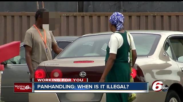 What is okay and what isn't when it comes to panhandling in Indiana?