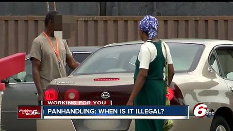 What is okay and what isn't when it comes to panhandling in Indiana?