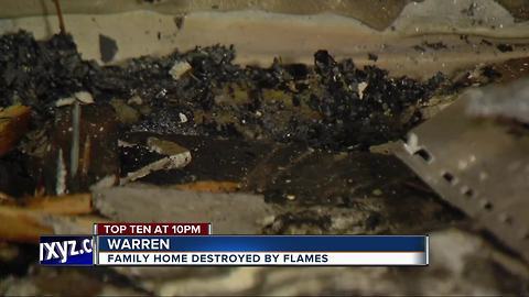 Family of six displaced after fire rips through Warren home