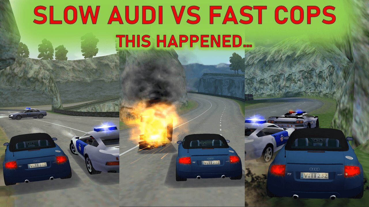 SLOW AUDI VS FAST COPS - WHAT THE COP SAID IN THE END ☠️☠️☠️