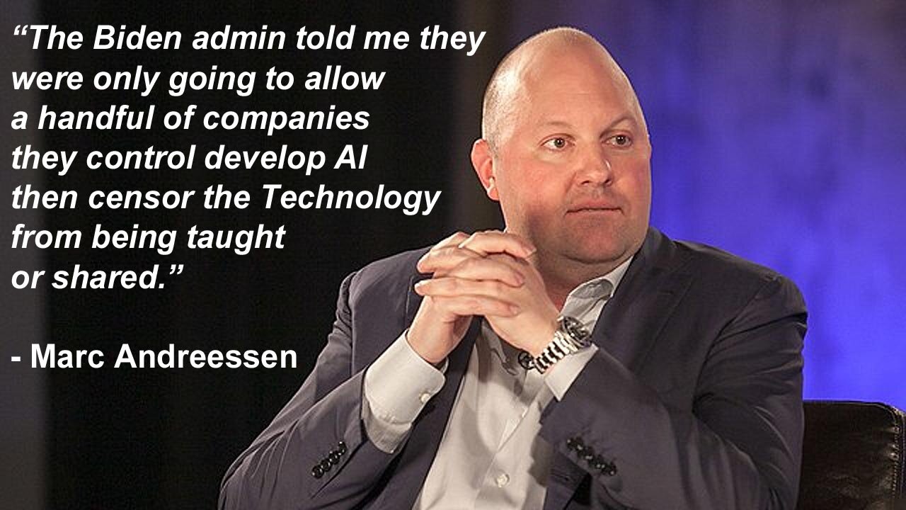 Billionaire Marc Andreessen describes a HORRIFYING meeting with the Biden Administration about AI 🤖