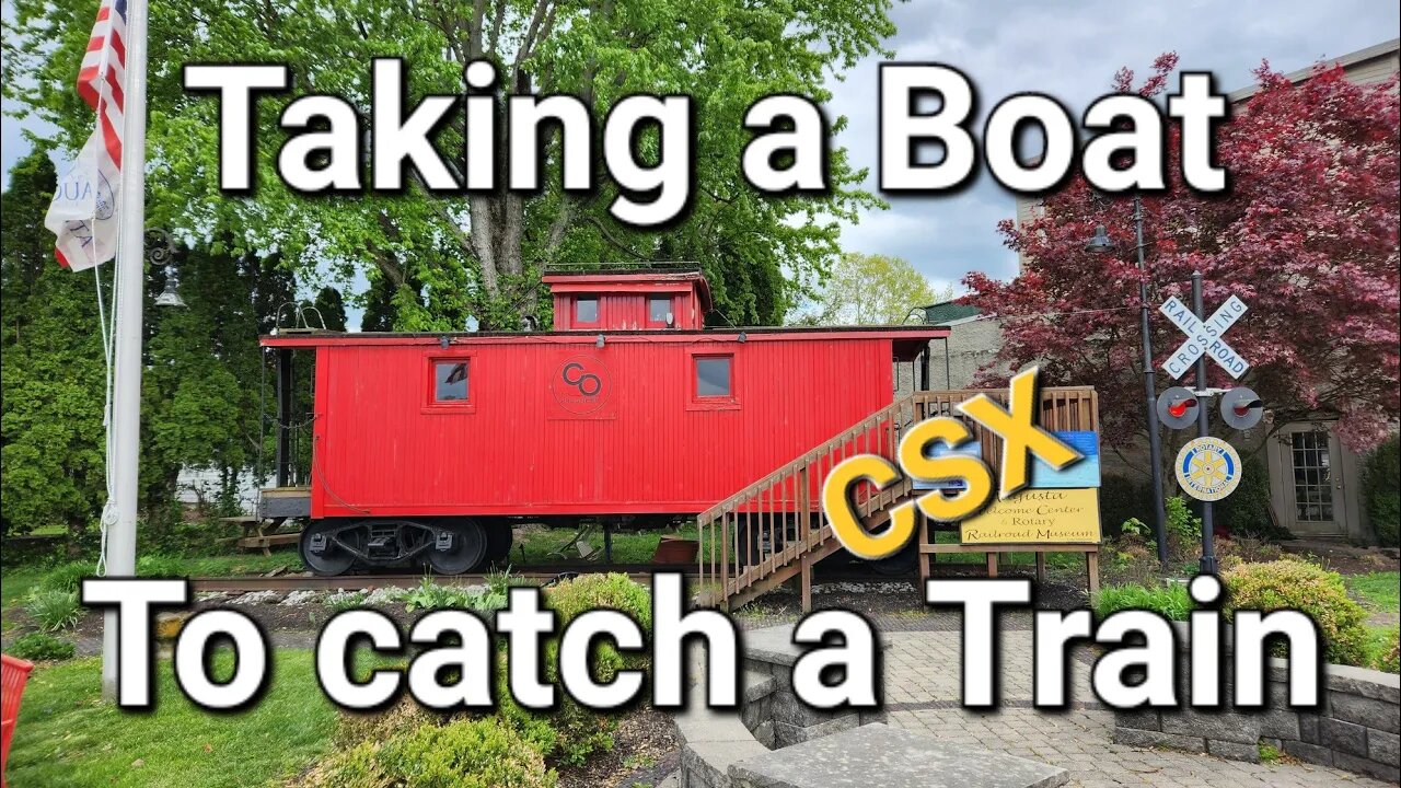 CSX thru Augusta Kentucky and a beautiful caboose