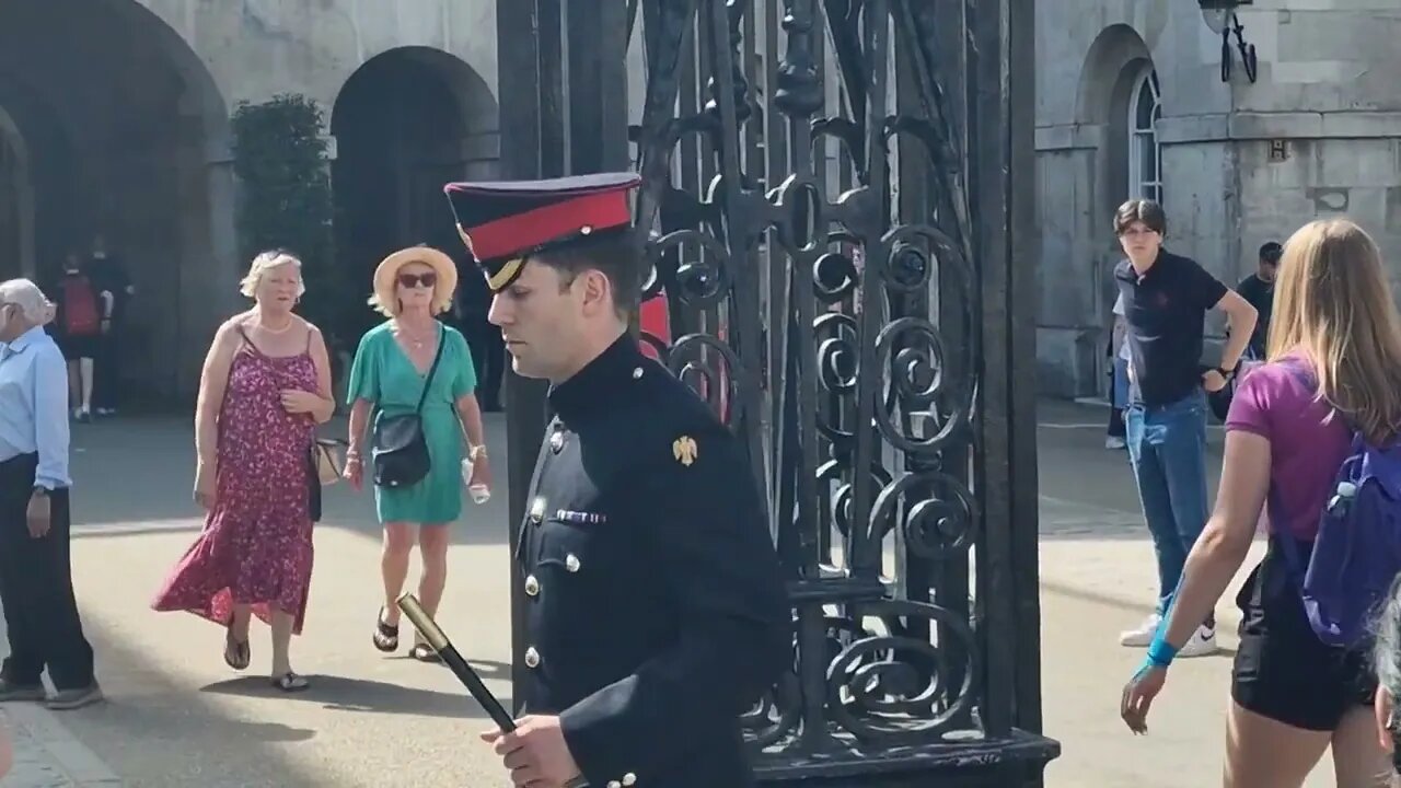 copral thinks the horse is to far out #horseguardsparade